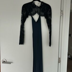 Michelle Mason 100% silk Lace Shrug Dress
